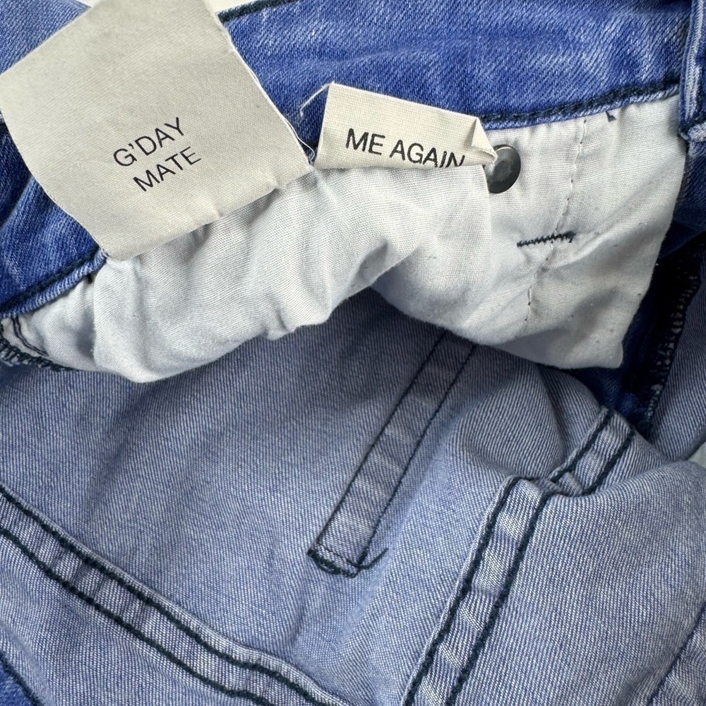 Rolla’s Slim Rollies Bold Blue Destroy Men Distressed Jeans Size 30 - Picture 10 of 14